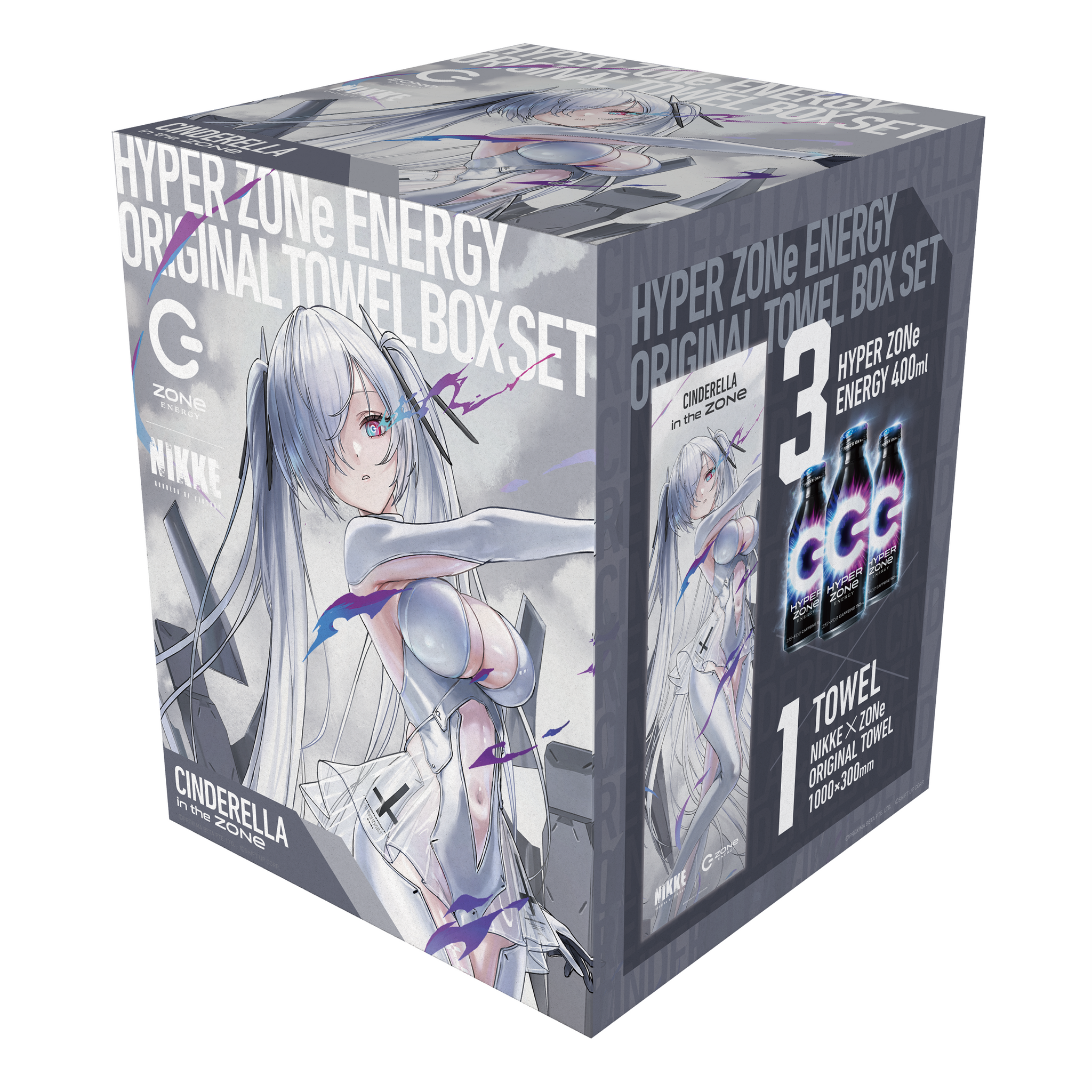 NIKKE ZONE コラボ タオルパック シンデレラ モダニア レッフー ZONe×NIKKE】HYPER ZONe3本+NIKKEタオル付パック①【CINDERELLA】