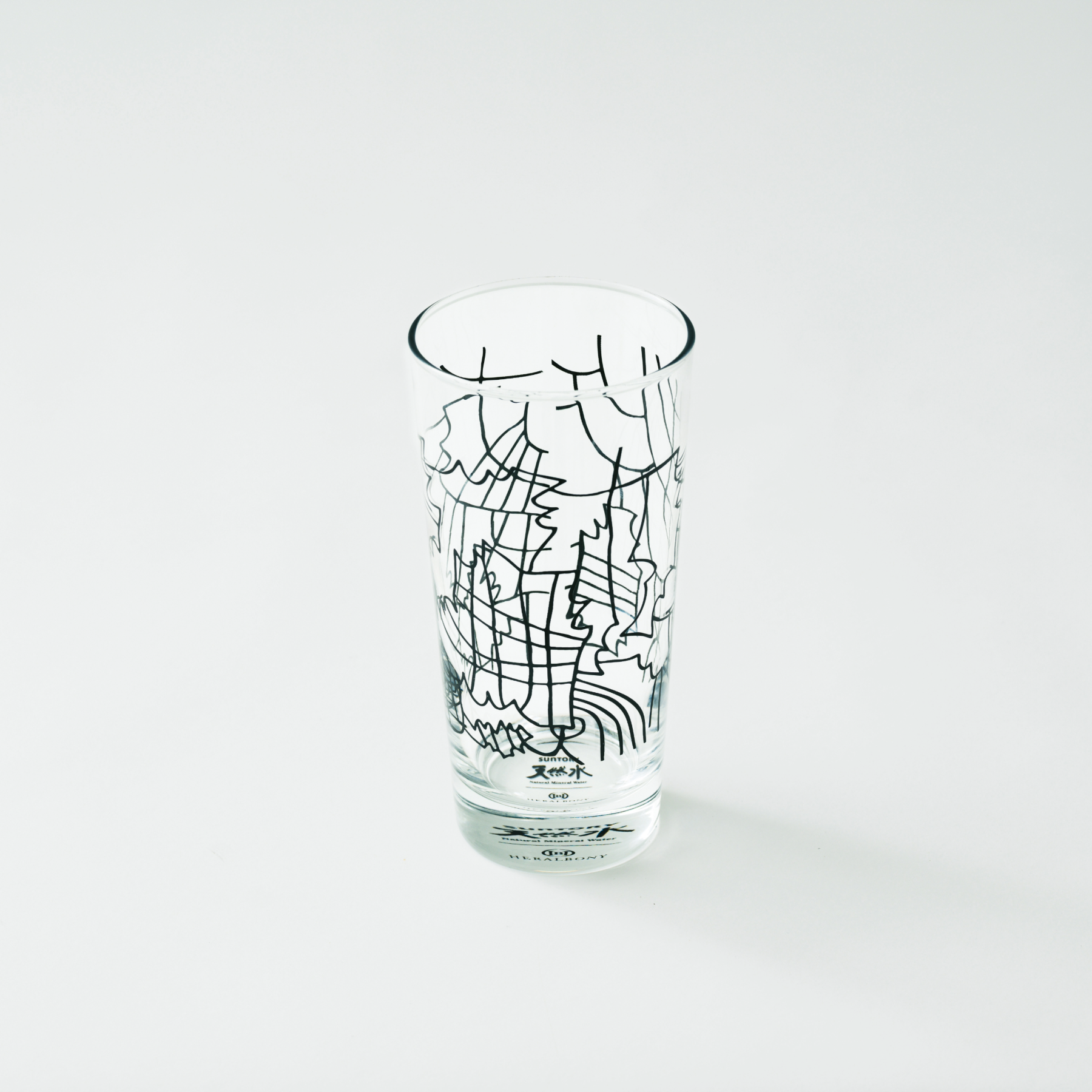 【100セット限定!】HERALBONY×サントリー天然水 オリジナルグラス&天然水550ml×24本セット