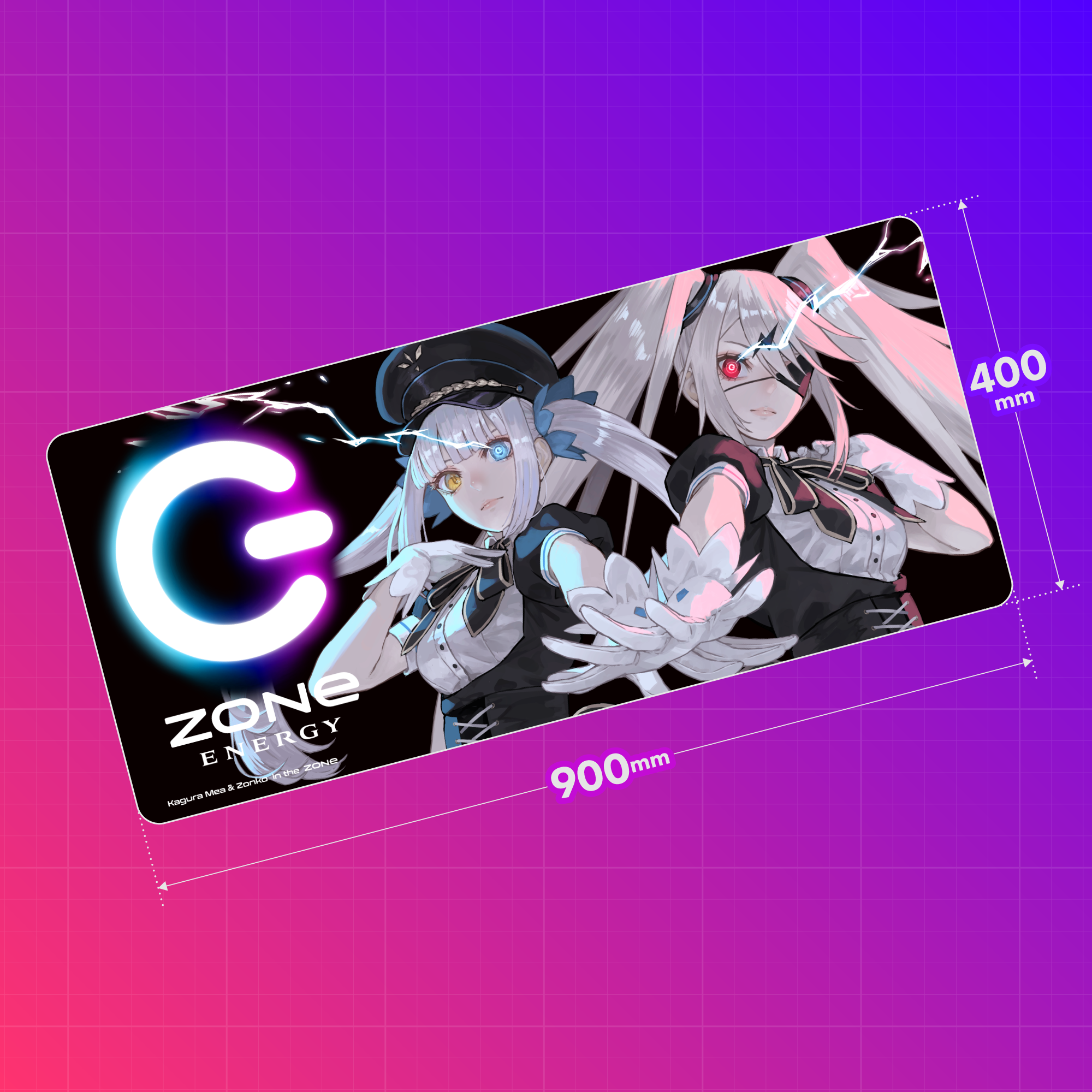 特大オリジナルデザインデスクマット + HYPER ZONe SET : DESIGN-A 神楽めあ×ぞん子