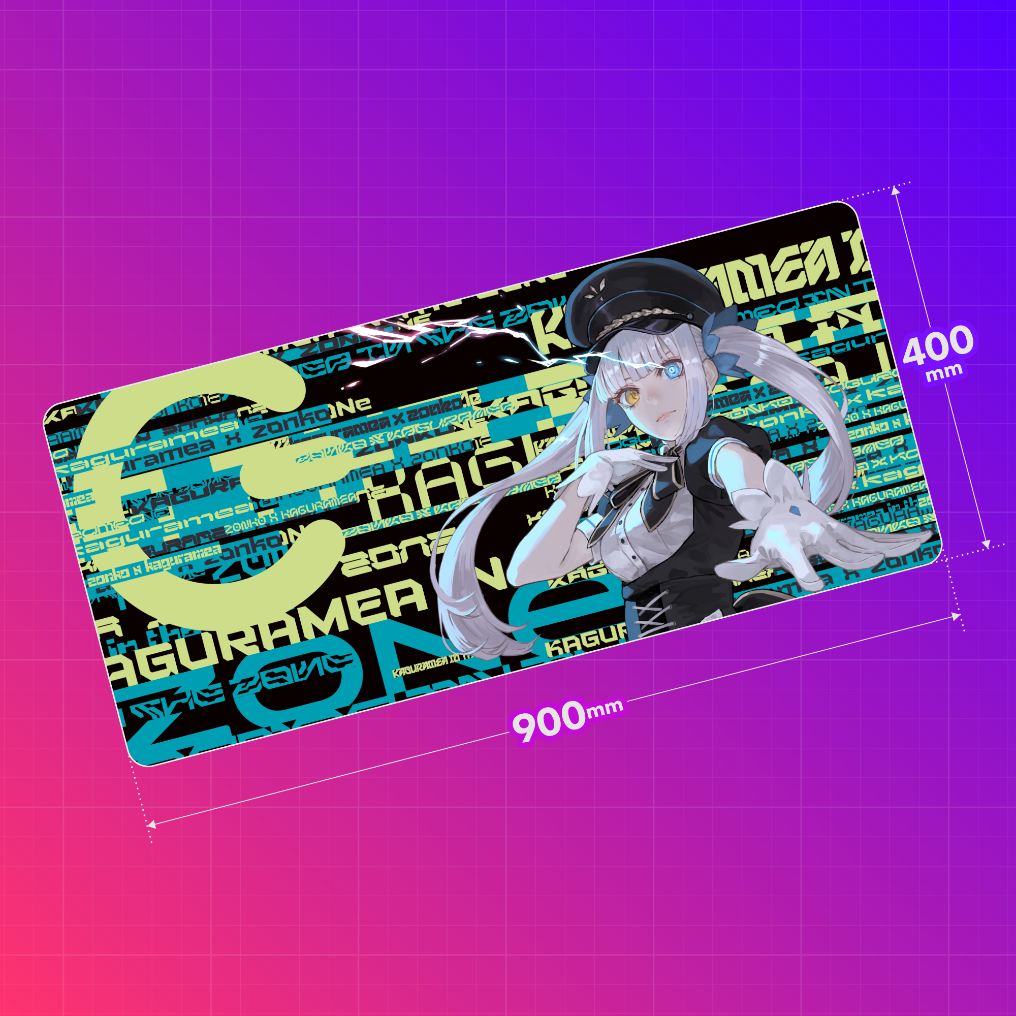 特大オリジナルデザインデスクマット + HYPER ZONe SET : DESIGN-C 神楽めあ