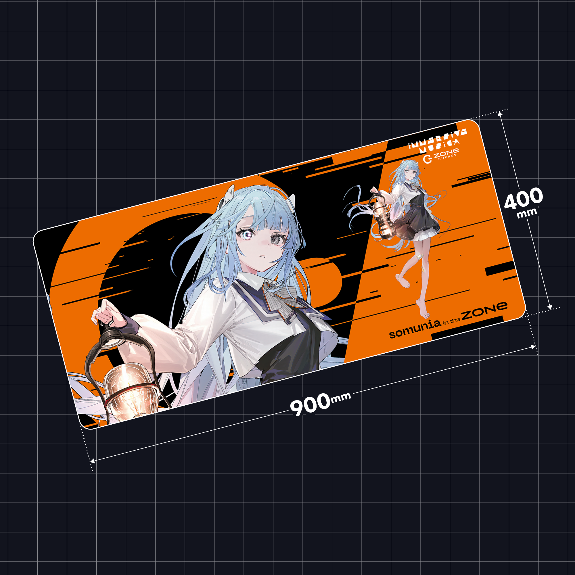 特大オリジナルデザインデスクマット + HYPER ZONe SET : somunia Type-A