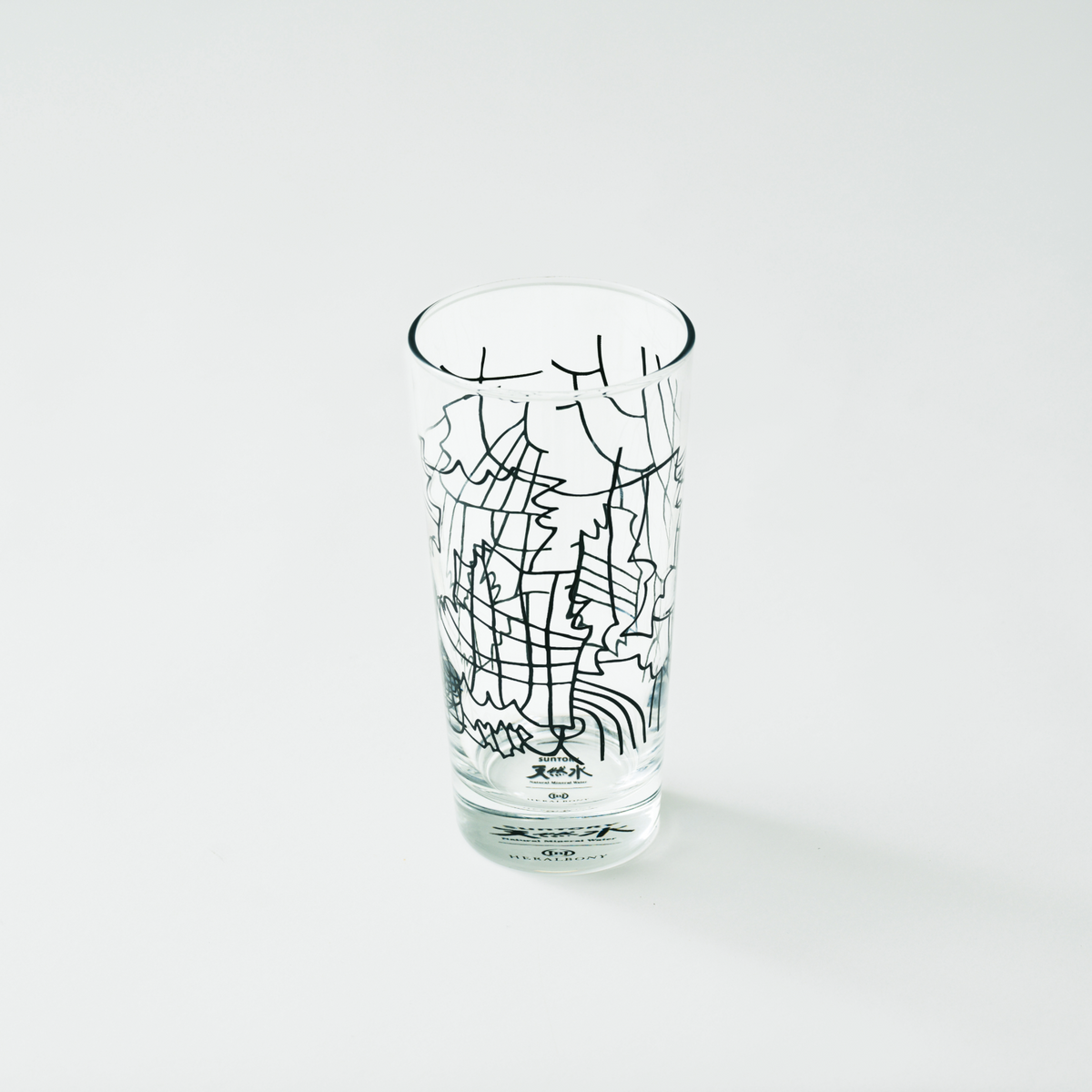 【100セット限定！】HERALBONY×サントリー天然水 オリジナルグラス＆天然水550ml×24本セット