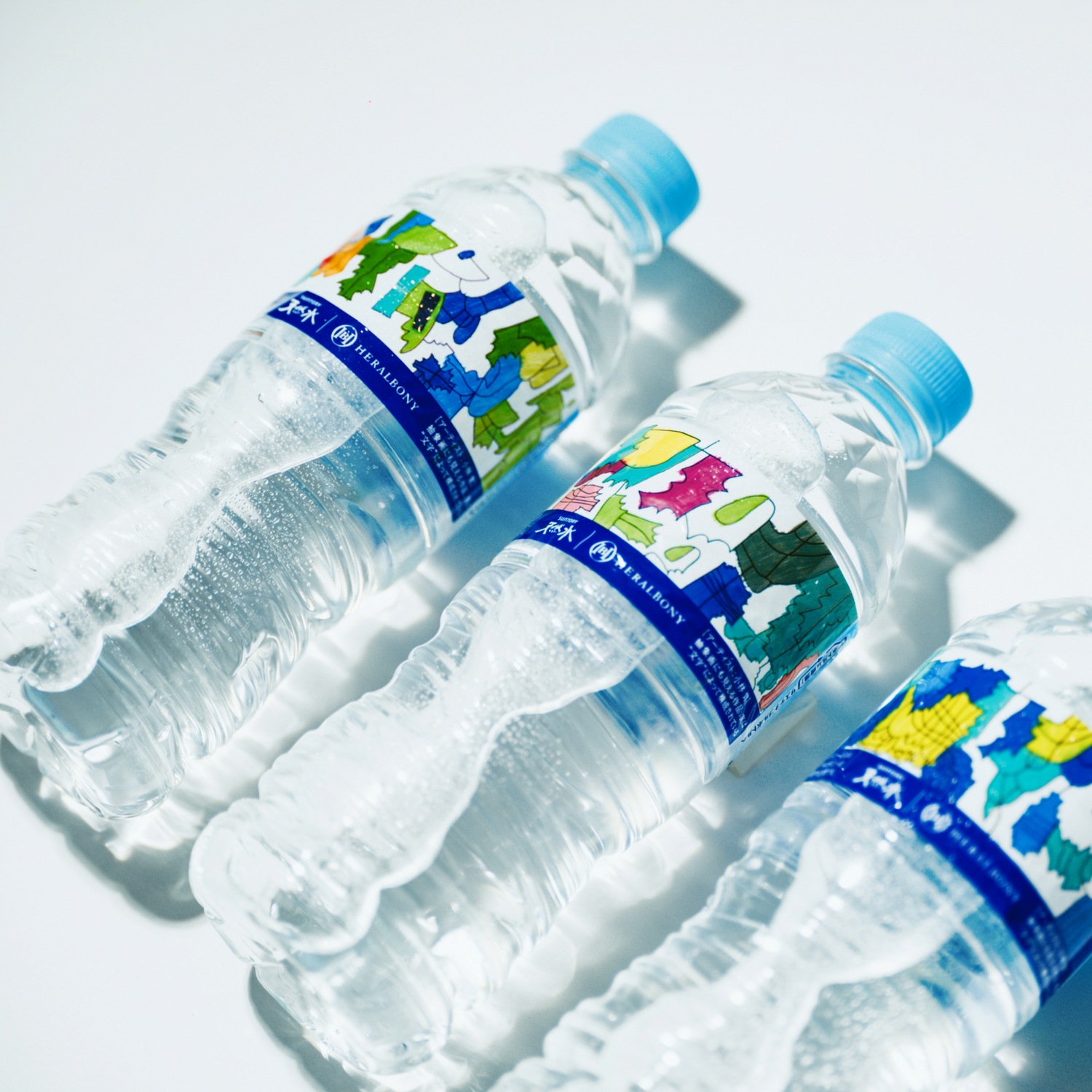【100セット限定！】HERALBONY×サントリー天然水 オリジナルグラス＆天然水550ml×24本セット