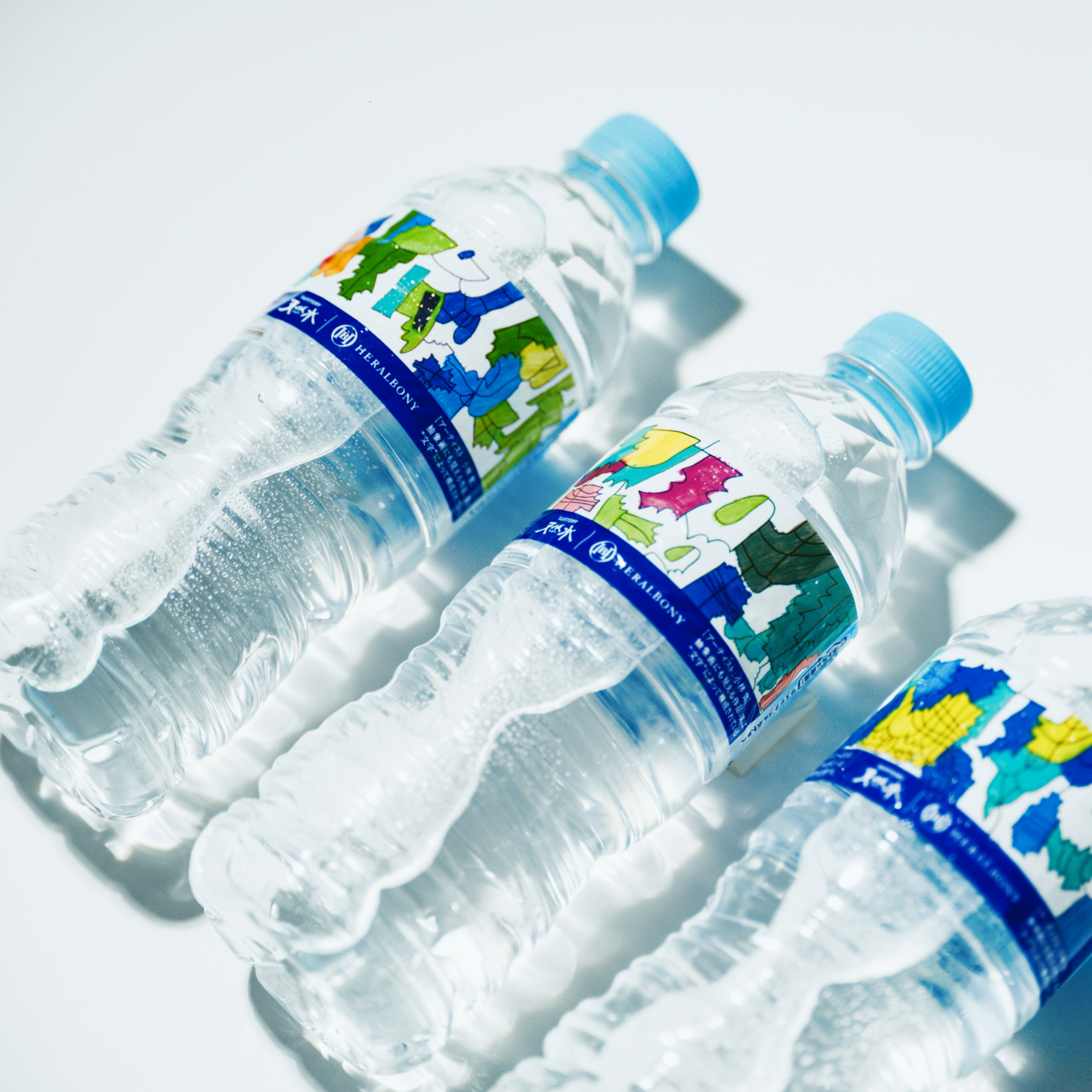 【100セット限定！】HERALBONY×サントリー天然水 オリジナルグラス＆天然水550ml×24本セット