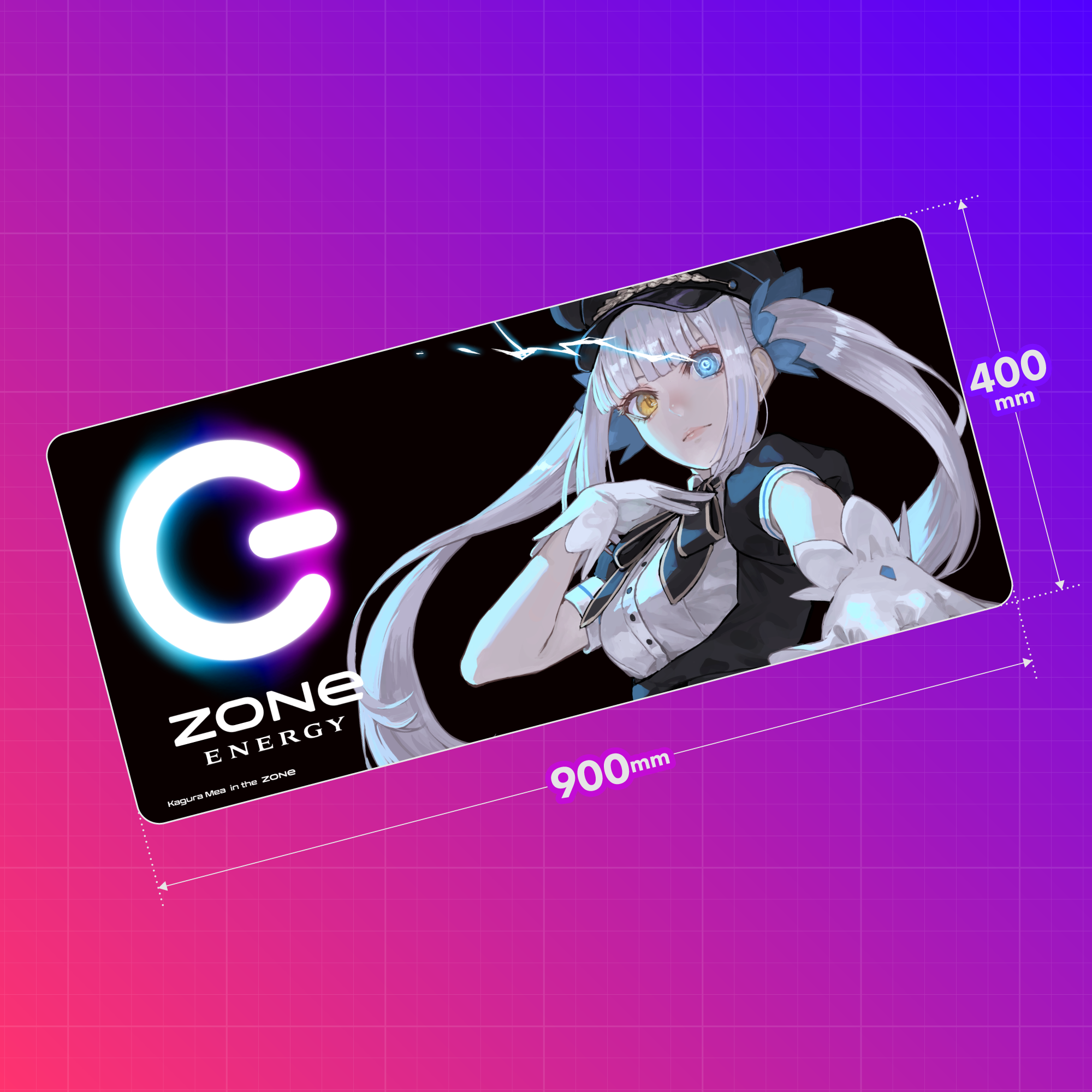 特大オリジナルデザインデスクマット + HYPER ZONe SET : DESIGN-A 神楽めあ