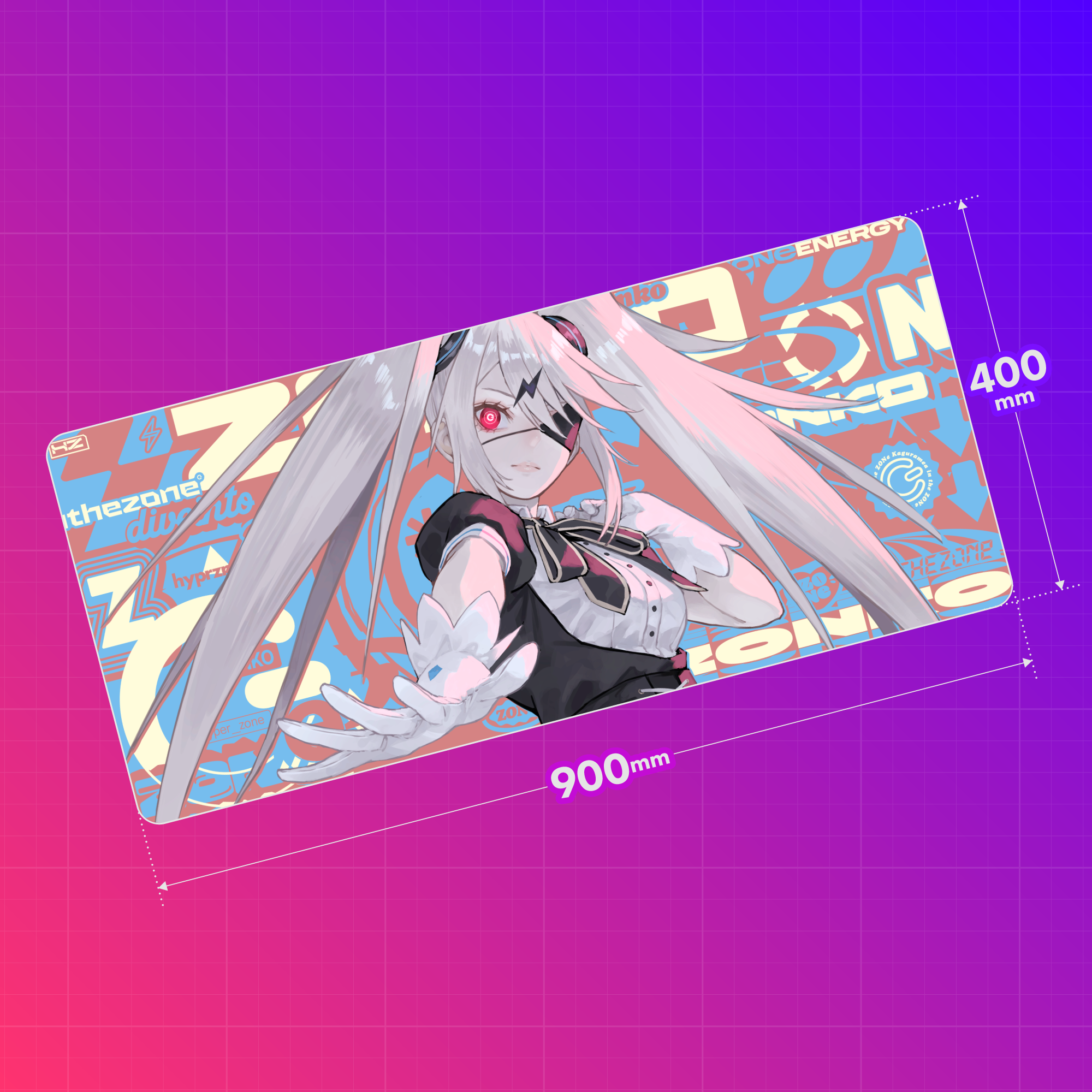 特大オリジナルデザインデスクマット + HYPER ZONe SET : DESIGN-B ぞん子