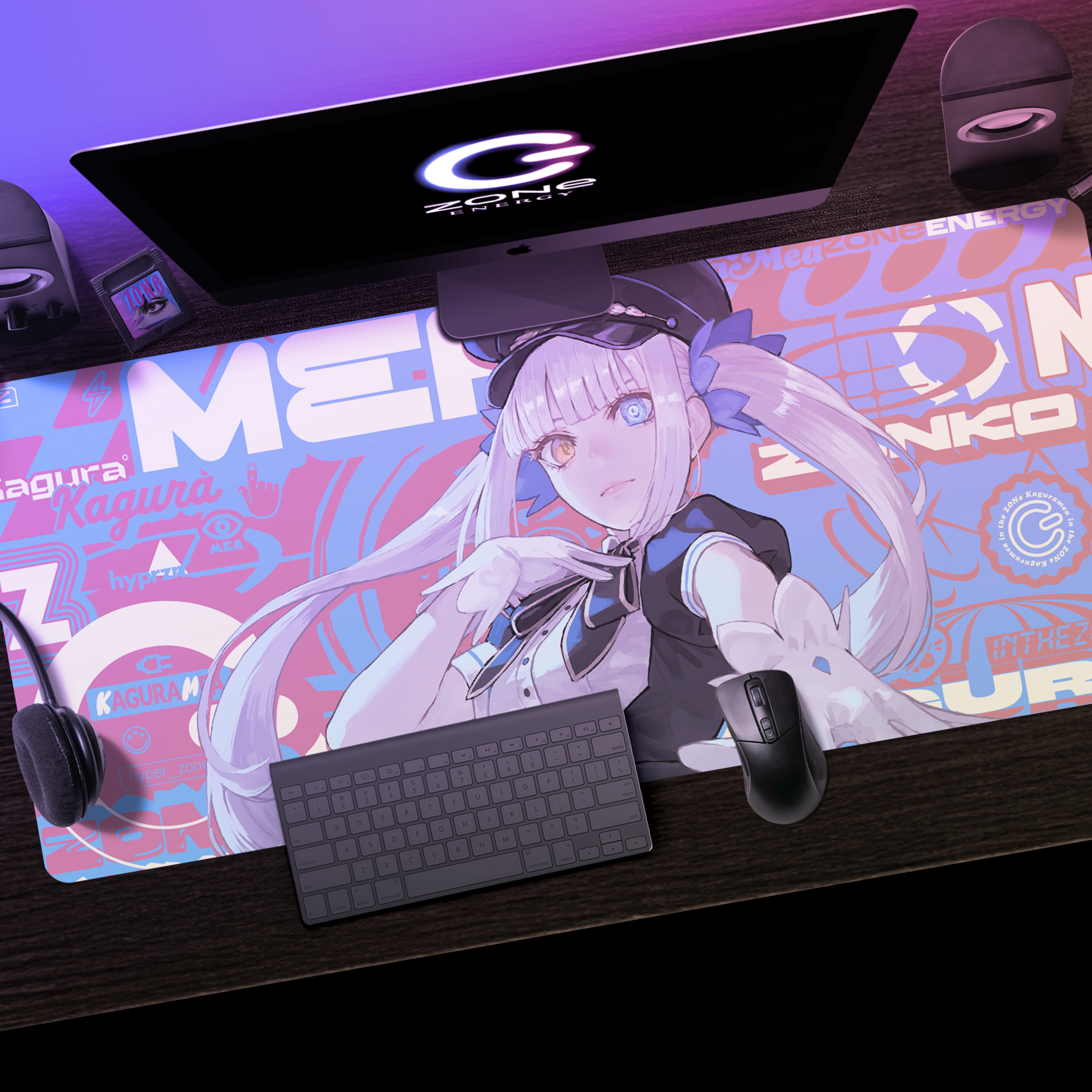 特大オリジナルデザインデスクマット + HYPER ZONe SET : DESIGN-B 神楽めあ