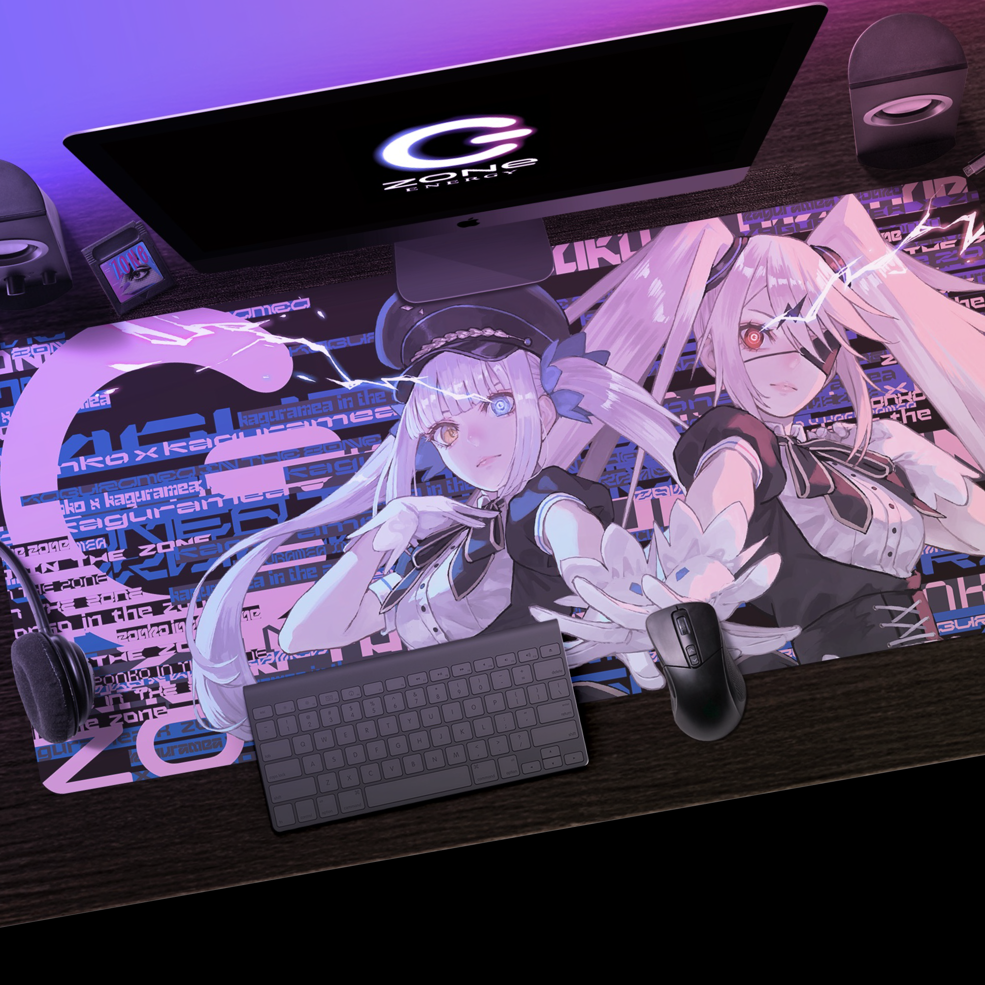 特大オリジナルデザインデスクマット + HYPER ZONe SET : DESIGN-C 神楽めあ×ぞん子