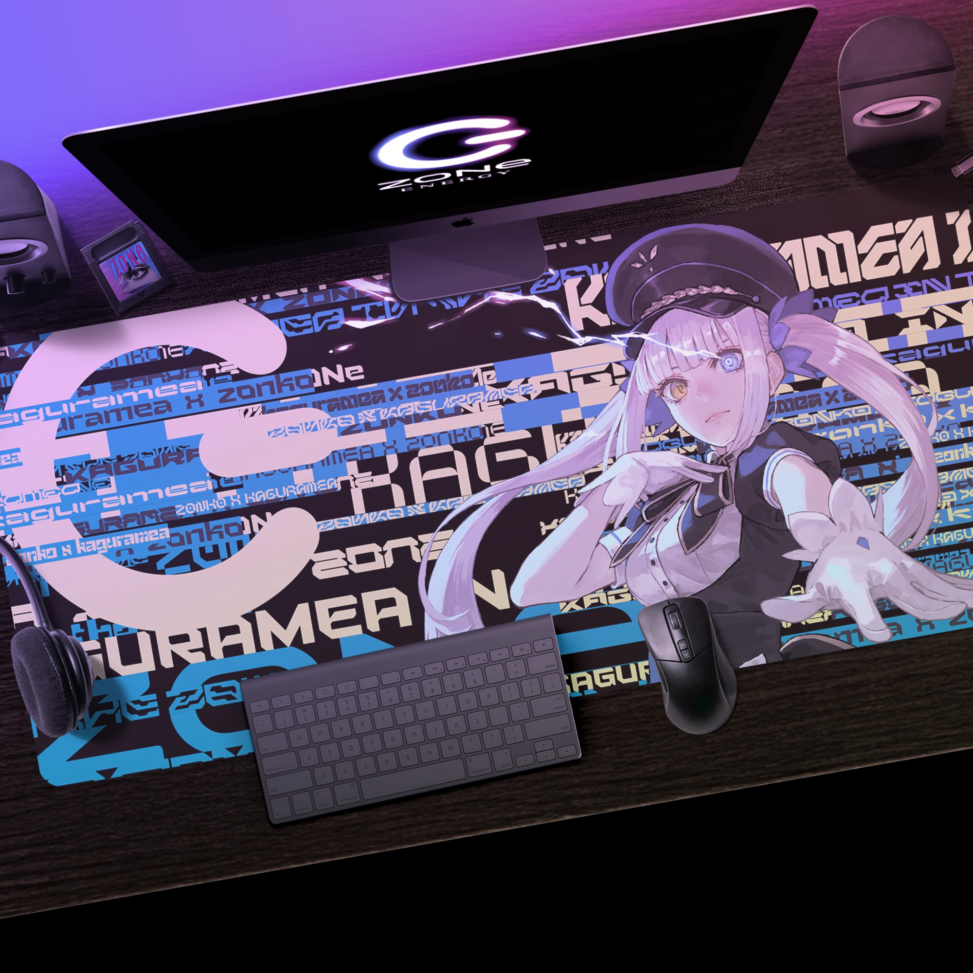 特大オリジナルデザインデスクマット + HYPER ZONe SET : DESIGN-C 神楽めあ