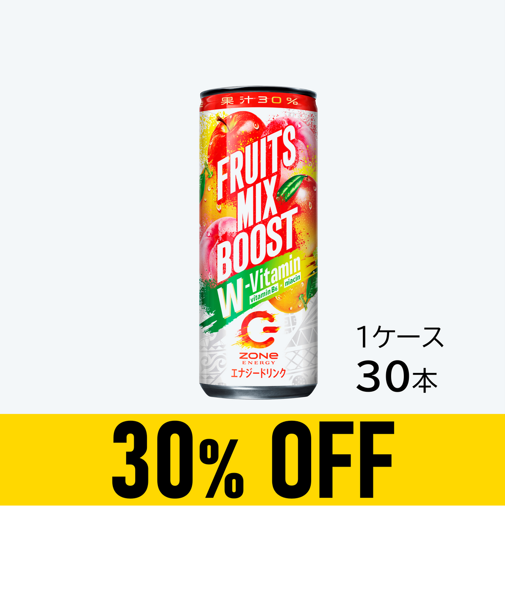 賞味期限：26年9月30日】ZONe FRUITSMIX BOOST +PEACH 240ml×30本