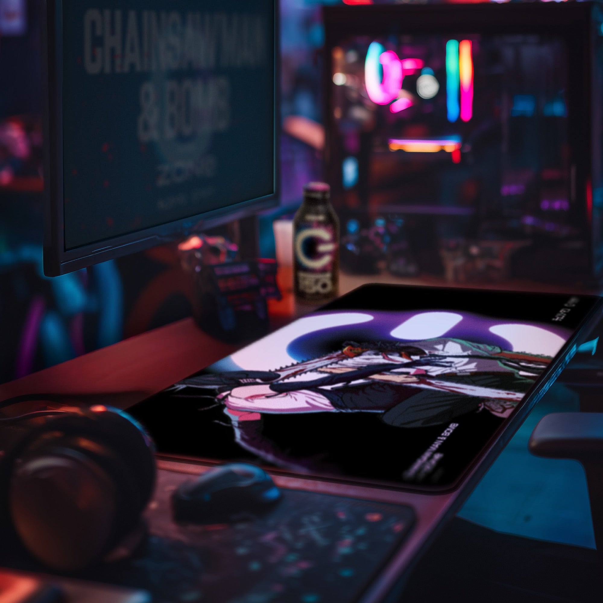 劇場版『チェンソーマン レゼ篇』コラボ 特大オリジナルデザインデスクマット + HYPER ZONe SET : CHAINSAW MAN & BOMB